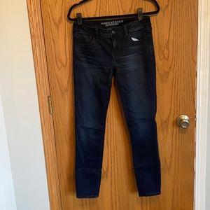 American Eagle dark wash SuperLow Jeggings